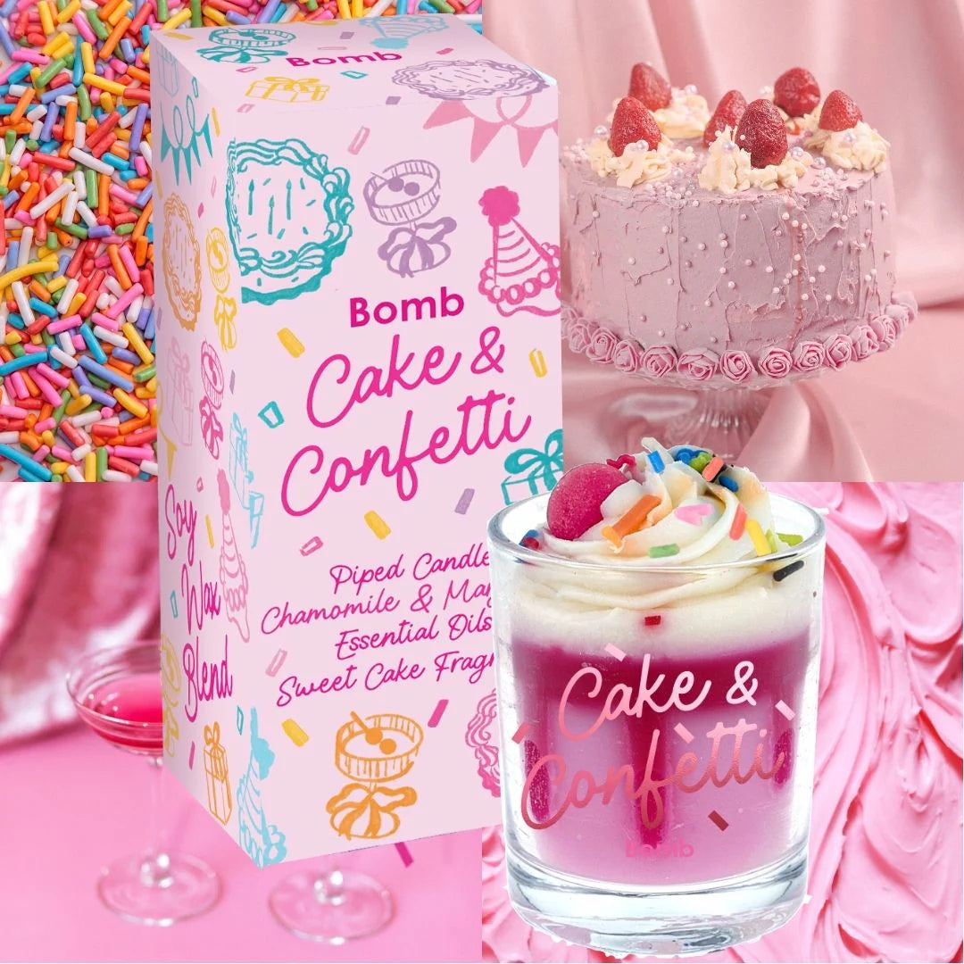 Cake and Confetti Piped Candle
